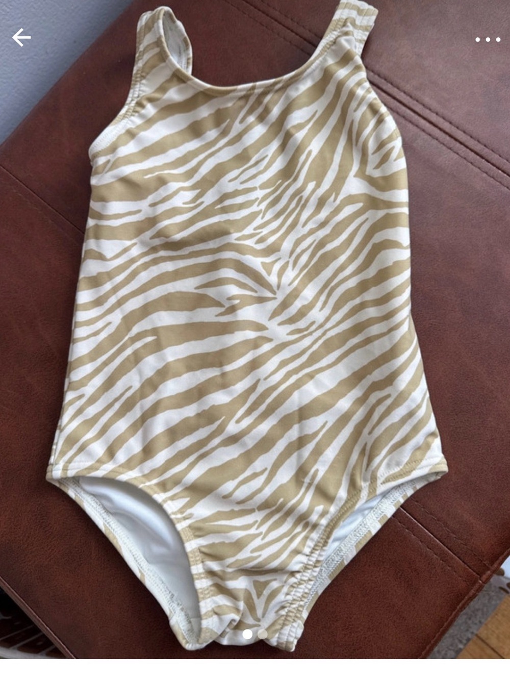 Rylee and cru Girls Beige & White Zebra Print One-Piece Swimsuit 18-24 m